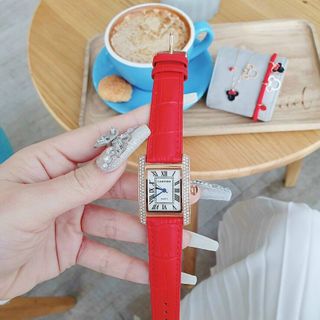 SET ĐỒNG HỒ CARTlER NỮ ĐỎ XINH XINH