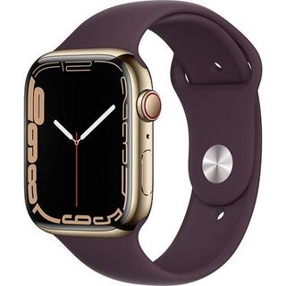 Đồng Hồ AP PLE Watch Series 7 LTE Esim 41mm Viền Thép Vàng Gold+Dây Đỏ Đậm Cherry MKHY3VN/A giá sỉ