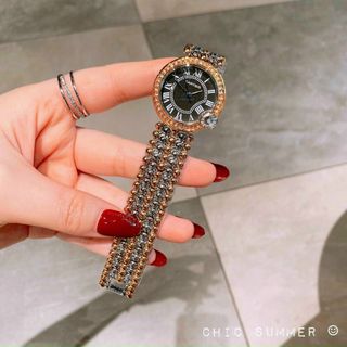 ĐỒNG HỒ CARTlER NỮ DÂY Bl MẶT VIỀN ĐÁ XINH