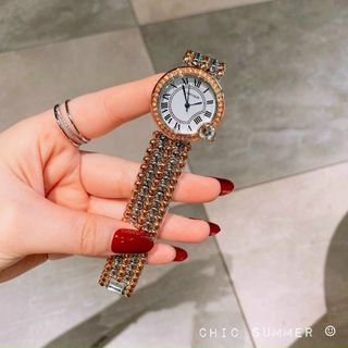 ĐỒNG HỒ CARTlER NỮ DÂY Bl MẶT VIỀN ĐÁ XINH