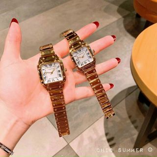 ĐỒNG HỒ CARTlER COUPLE VUÔNG HOT
