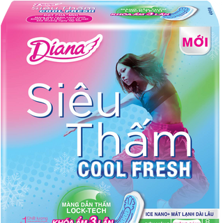 Băng vệ sinh Diana Cool Fresh siêu thấm siêu mỏng không cánh 8 miếng (lốc 6 gói) giá sỉ