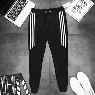 Quần jogger thể thao nỉ nam nữ LITAIA Quần thun dài nam 3 sọc thu đông