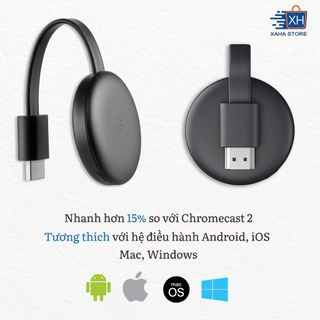 Thiết bị stream TV Google Chromecast 3 BH 12 Tháng Hàng chính hãng New 100%