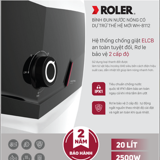 Bình nóng lạnh gián tiếp Roler 20L WH-8112 kiểu vuông