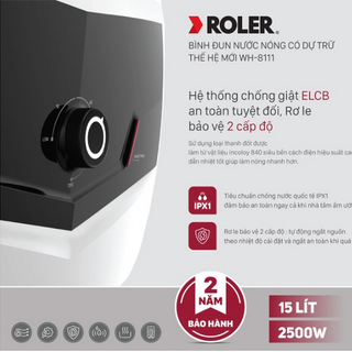 Bình nóng lạnh gián tiếp Roler 15L WH-8111 kiểu vuông