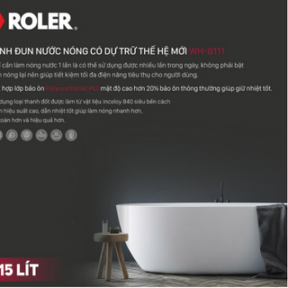 Bình nóng lạnh gián tiếp Roler 15L WH-8111 kiểu vuông