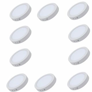 Combo 10 đèn LED downlight ánh sáng trắng ốp trần nổi tròn công suất 24W bóng tròn (cho ban công...) giá sỉ