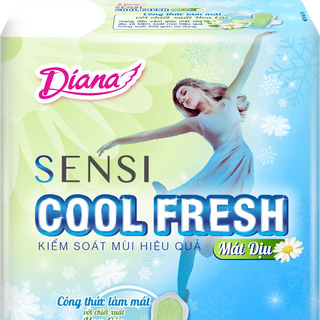 Băng vệ sinh Diana Sensi Cool Fresh kiểm soát mùi mát dịu siêu mỏng có cánh 8 miếng (lốc 6 gói) giá sỉ
