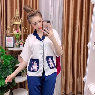 Đồ bộ nữ mặc nhà pijama Satin cánh dơi