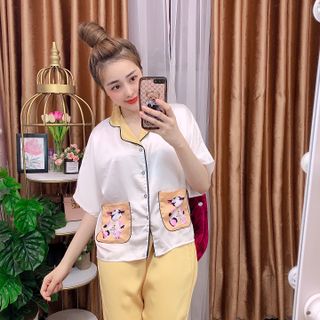 Đồ bộ nữ mặc nhà pijama Satin cánh dơi