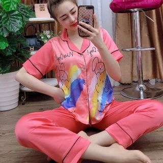Đồ bộ nữ mặc nhà pijama Satin