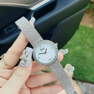 ĐỒNG HỒ DlOR BẠC LƯỚI NỮ XINH