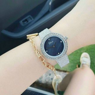 ĐỒNG HỒ DlOR BẠC LƯỚI NỮ XINH