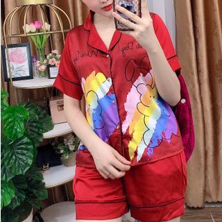 Pijama Satin đổ bộ nữ mặc nhà