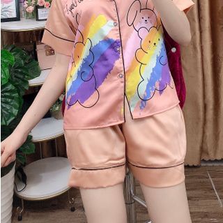 Pijama Satin đổ bộ nữ mặc nhà