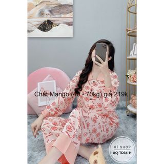 Đồ bộ nữ tay dài cao cấp chất vải Mango TD34 - Hí