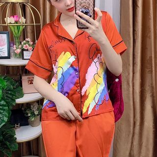 Đồ bộ nữ mặc nhà pijama Satin chins