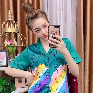 Đồ bộ nữ mặc nhà pijama Satin chins