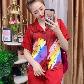 Đồ bộ nữ mặc nhà pijama Satin chins