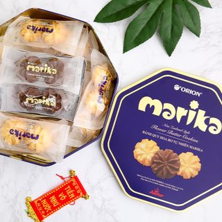 Bánh Quy Orion Marika Hàn Quốc hoa bơ tự nhiên vị Bơ và Socola hộp 432g