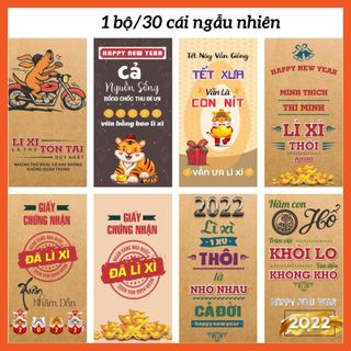 [ Sale Tết ] Combo 30 Bao Lì Xì Tết Nhâm Dần 2022 Siêu Đẹp