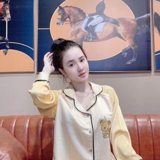 Đồ bộ nữ mặc nhà pijama Satin chins tay lăng 3chú Gấu QDTDài