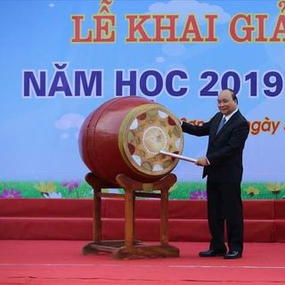 Trống Trường Học Gỗ Mít Da Trâu Cao Cấp