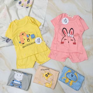 bộ minki mon cộc tay chất liệu vải cotton mềm mịn cho trẻ 6-16kg giá sỉ