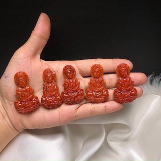 Quan âm ngọc cẩm thạch đỏ