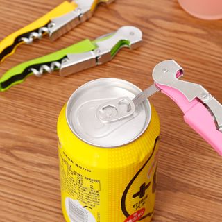 Dụng cụ mở nút chai rượu vang 3 trong 1 in logo theo yêu cầu, chất liệu thép không rỉ