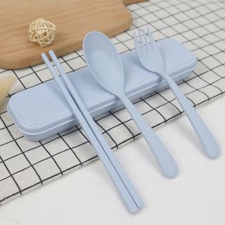 Bộ 4 món đũa muỗng nỉa nguyên liệu lúa mì full box in logo theo yêu cầu , ( GIÁ TẬN XƯỞNG , GIÁ LUÔN THƯƠNG LƯỢNG ) )