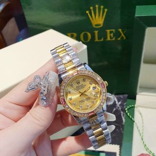 ĐỒNG HỒ ROLLEX NỮ ĐÂY ĐÚC VIỀN ĐÁ