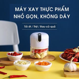 Máy Xay Mini Cầm Tay Sạc Pin Đa Năng, Xay Tỏi Ớt, Thịt, Rau Củ Quả giá sỉ