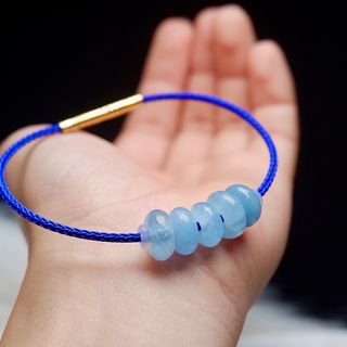 Vòng tay đồng điếu aquamarine