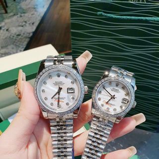 ĐỒNG HỒ ROLLEX CƠ COUPLE VIỀN ĐÁ CAO CẤP HOT NEW