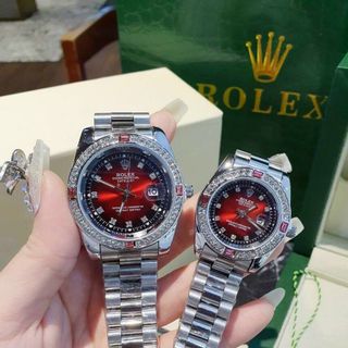 ĐỒNG HỒ ROLLEX COUPLE ĐÁ MÀU HOT NEW