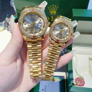 ĐỒNG HỒ ROLLEX COUPLE ĐÁ MÀU HOT NEW
