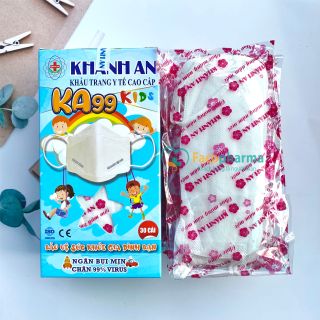 Khẩu trang cho bé KA99 trẻ em 4D Khánh An 4 lớp kháng khuẩn đến 99% in hình dễ thương giá sỉ