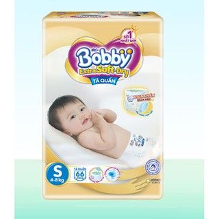 Tã quần Bobby Extra S66, M60, L52, XL46, XXL42 siêu thấm khô thoáng giá sỉ