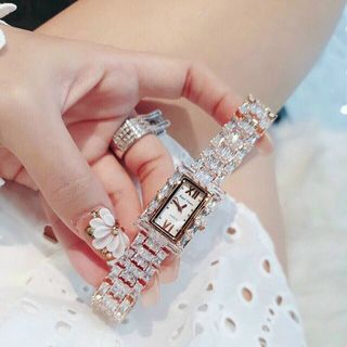 ĐỒNG HỒ ROYAL CROW MẶT CHỮ NHẬT HỒNG CAO CẤP SALE