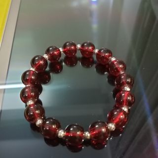 Vòng tay màu đỏ mix kim loại chuỗi đeo tay
