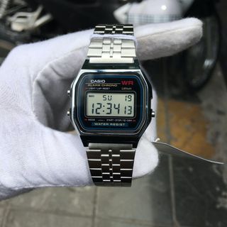 Đồng hồ điện tử A159, đồng hồ nam nữ, đồng hồ thời trang dây thép máy Nhật cao cấp