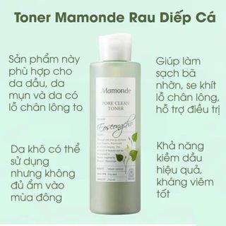 Toner Nước hoa hồng Mamonde rau diếp cá