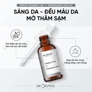 Serum Vitamin C 16% + Tranexamic Acid 3% DrCeutics 30ml sáng da mờ thâm sạm