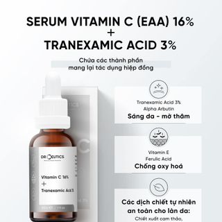 Serum Vitamin C 16% + Tranexamic Acid 3% DrCeutics 30ml sáng da mờ thâm sạm giá sỉ