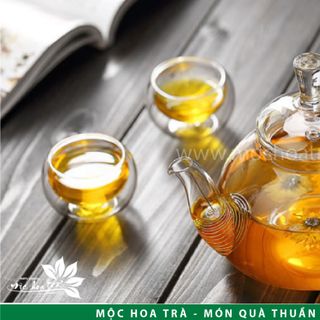 ẤM TRÀ THỦY TINH CAO CẤP CHỊU NHIỆT - QUAI VÒNG 600ml