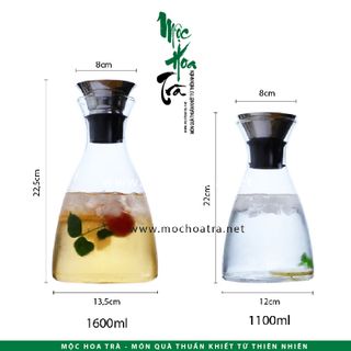 BÌNH THỦY TINH CAO CẤP EO VAN 1 CHIỀU - 1600ML