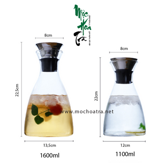 BÌNH THỦY TINH CAO CẤP EO VAN 1 CHIỀU - 1600ML