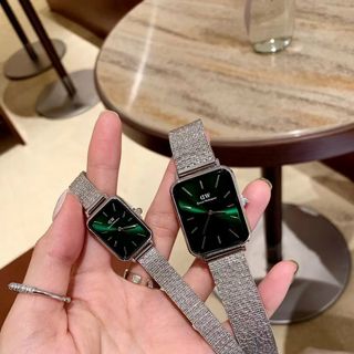 ĐỒNG HỒ D W LƯỚI COUPLE CHỮ NHẬT NEW